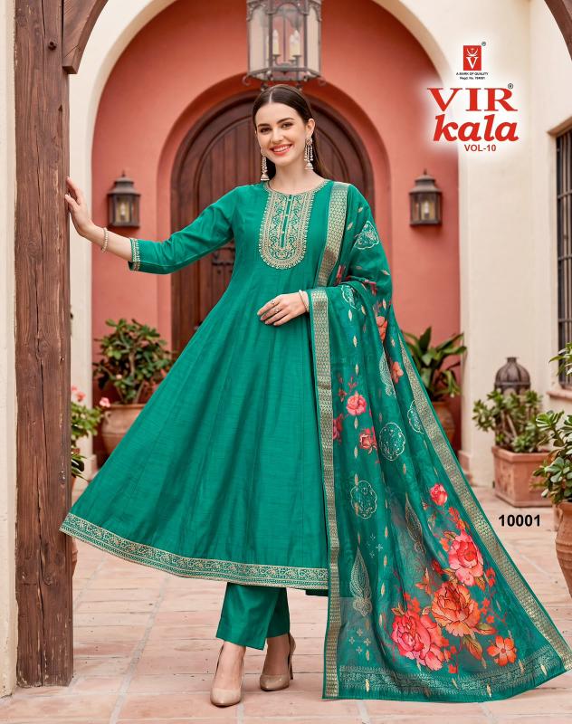 Vir kala vol 10 anarkali kurti wholesaler in ahmedabad